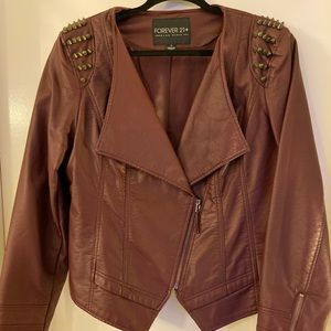 Faux leather jacket with spikes